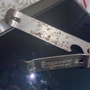 Vintage Set of 2 Pabst & Braumeister Milwaukee Beer Bottle Openers - Church Keys